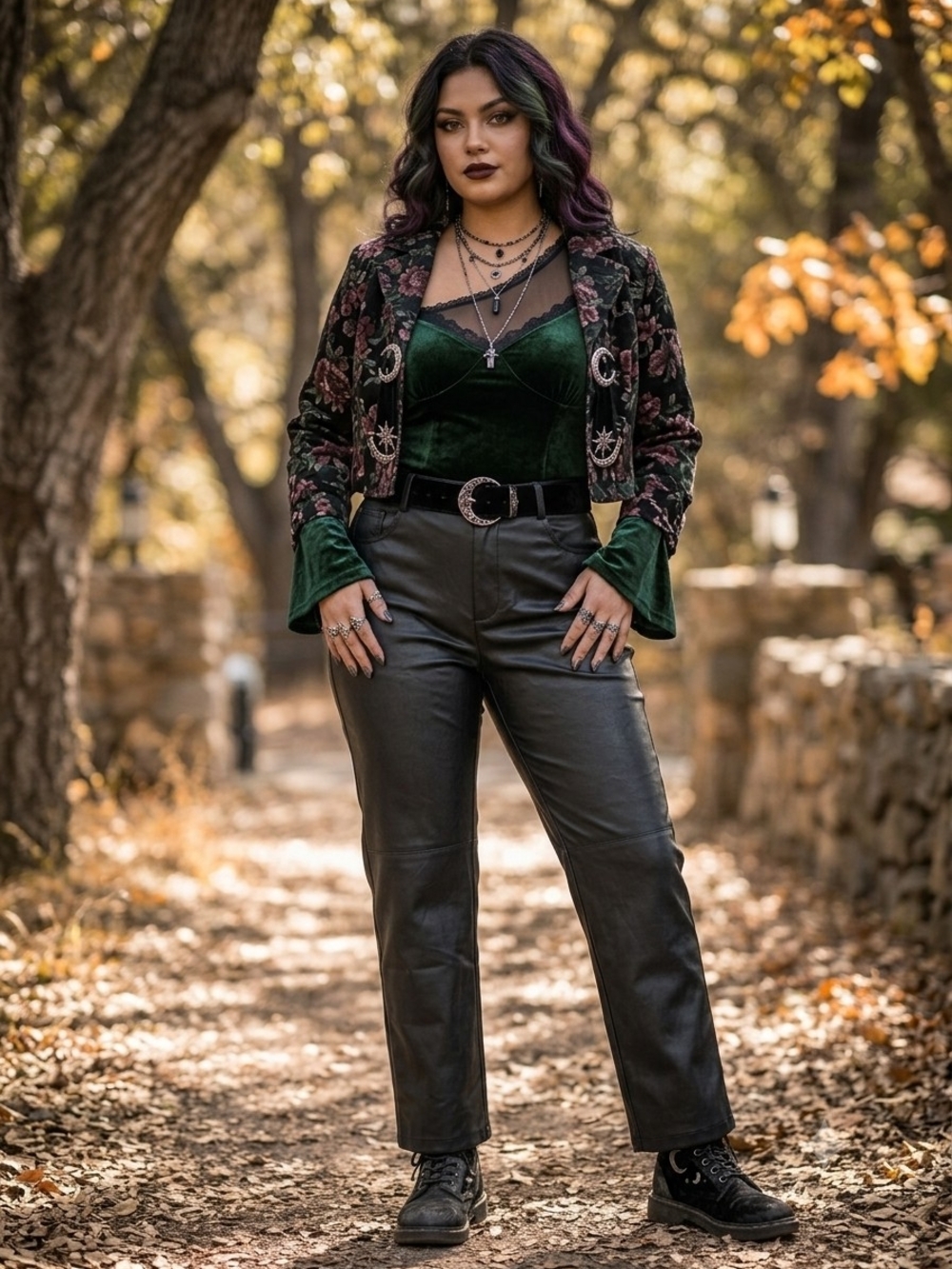 Black Faux Leather Straight Leg Pants Whimsigoth Dark Academia Grunge Moto